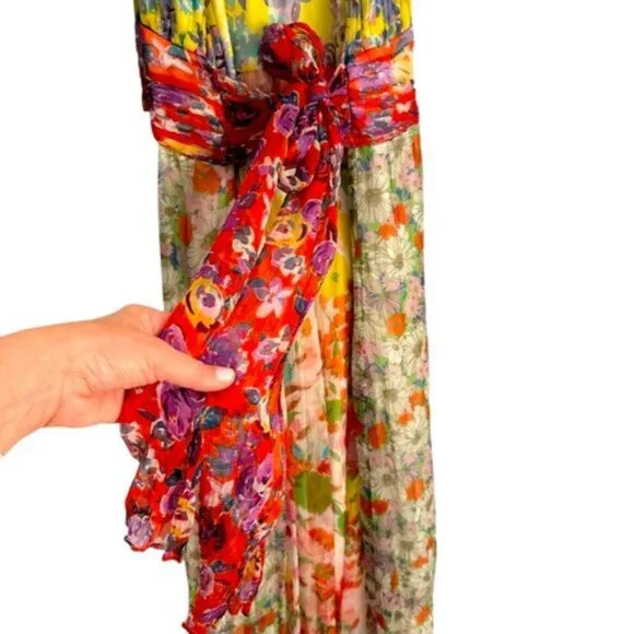 Anthropologie | Women's Multicolor Malibu Floral Maxi Dress Size 12 - Picture 11 of 15